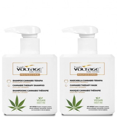 Shampoo + Shampoo Cáñamo-Terapia semilla de Cáñamo, rico en OMEGA 3, OMEGA 6 y POLIVITAMINICOS hidratante. voltage cosmetics