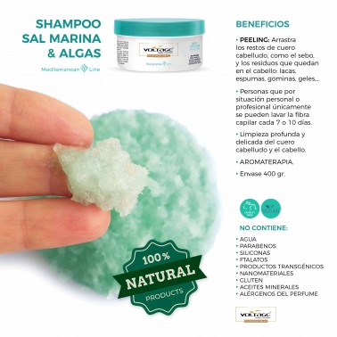 Shampoo Sal Marina & Algas - Para Cabellos muy sucios - Voltage Cosmetics