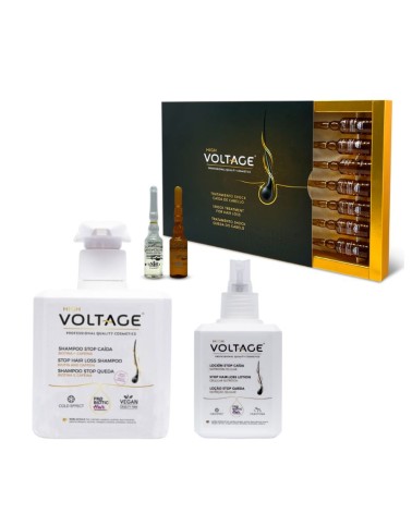 Pack especial stop caída, tratamiento shock caída de cabello, shampoo y loción