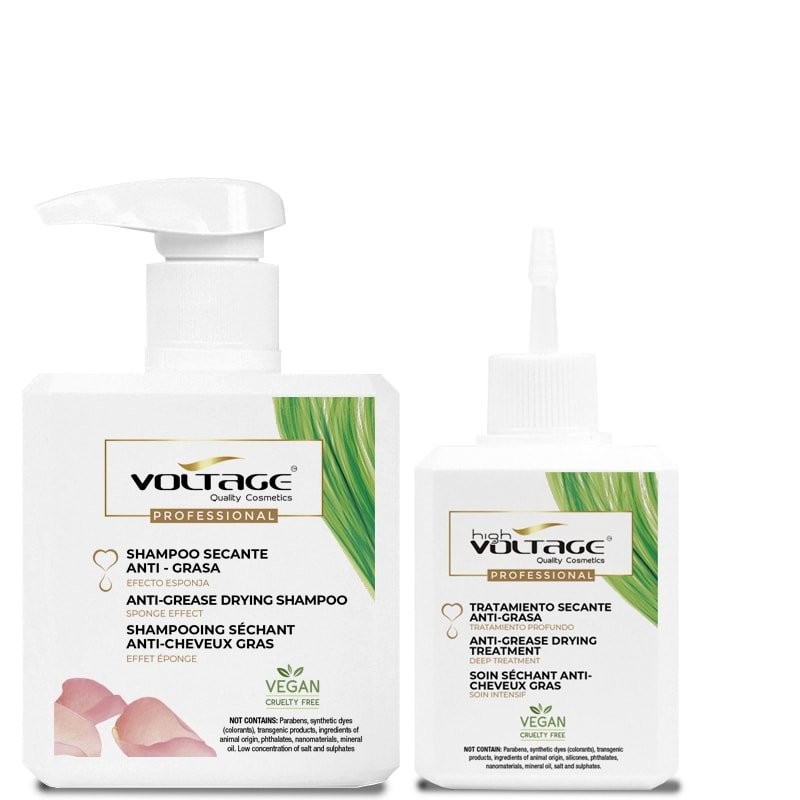 Shampoo + Tratamiento Secante Antigrasa para Cabellos Grasos - Voltage Cosmetics