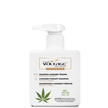 Shampoo Cáñamo-Terapia semilla de Cáñamo, rico en OMEGA 3, OMEGA 6 y POLIVITAMINICOS hidratante. voltage cosmetics